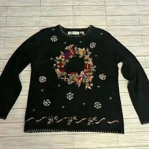 Vintage Embroidered Christmas Sweater